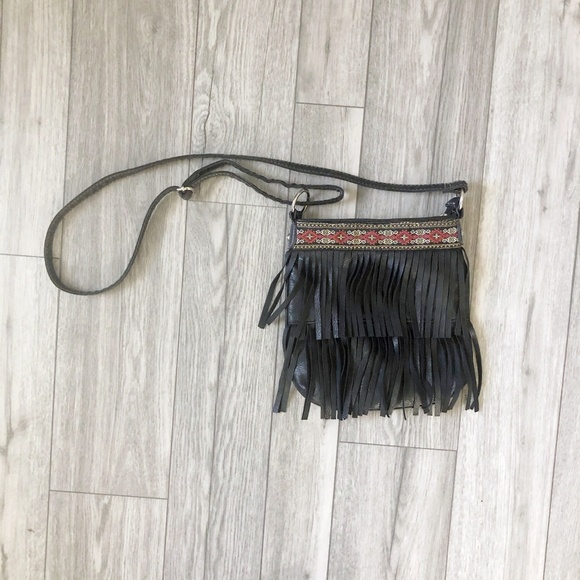 Handbags - Black Bohemian Tassel Aztec Bag Adjustable Fringe